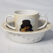 NEW Spode Paddington Bear Double Handled Mug Porringer Dish Set