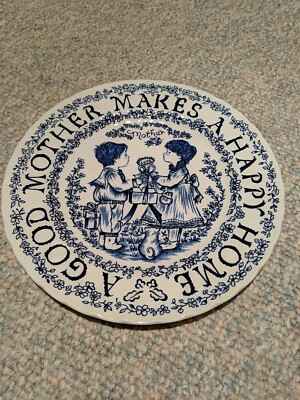Royal Crownford Blue - A Good Mother Makes A Happy Home 9  Plate - Norma Sherman