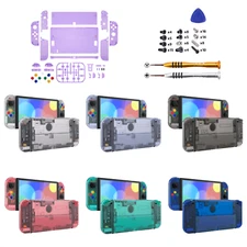 For Nintendo Switch OLED Console Full Set Shell with Buttons Replacement - Clear