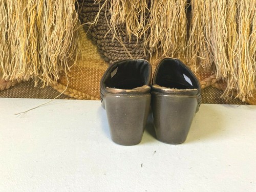 Naot Womens 40/9 Clog Mule Sandals Brown Leather Woven Block Heels Casual - Picture 6 of 9