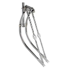 26" OG LOWRIDER BICYCLE BENT SPRING FORK 1" W/ TWISTED CAGE BARS IN CHROME!