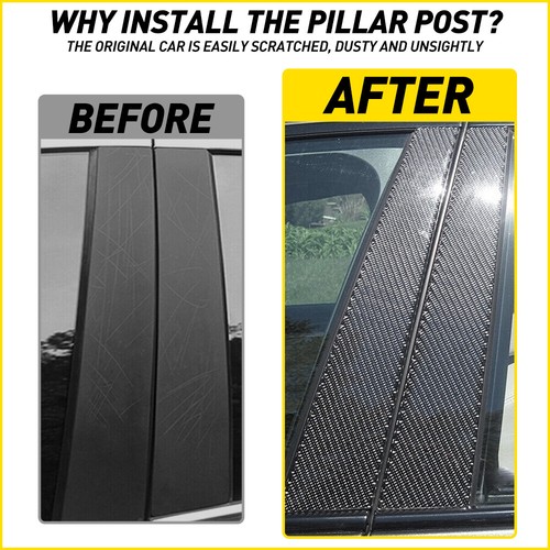 6x Door Pillar Posts Cover Trim Set Carbon Fiber For 2002-2013 Infiniti G35 G37 - Picture 4 of 8