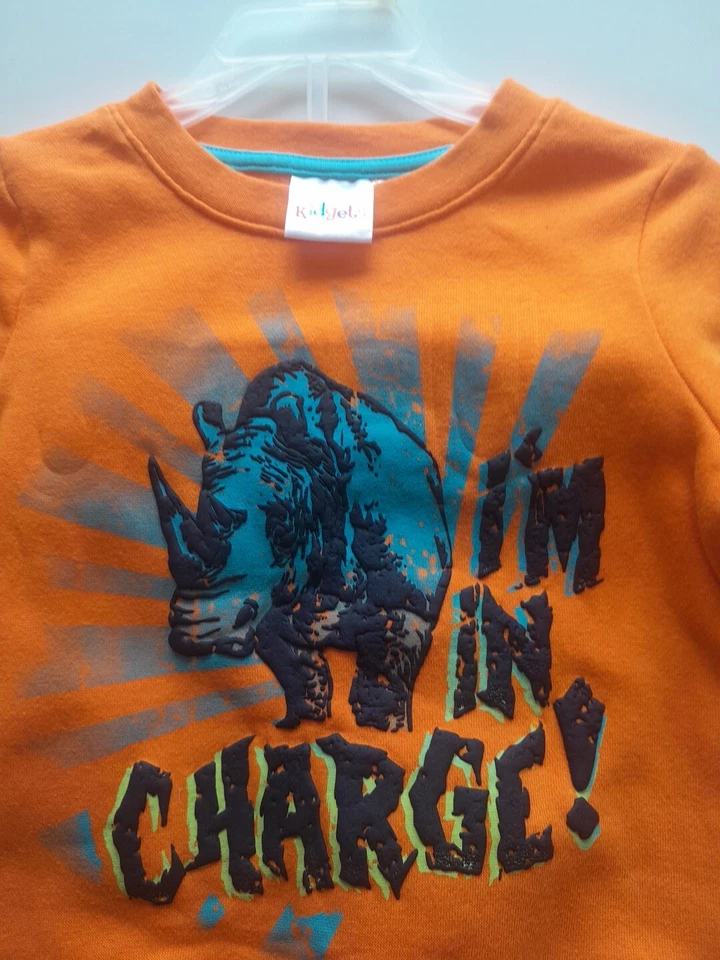 Kidgets Toddler Baby Boy 24M 2pc dinosaur  Jogger pants & sweatshirt Nwt Orange  - Image 4 of 4