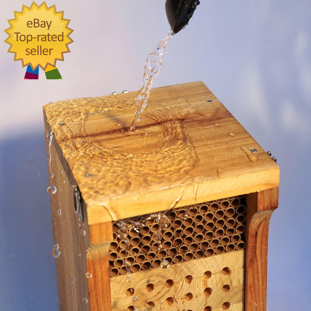 Mason Bee House Wax Coated Mason Bee Hive Wooden Insect Hotel Carpenter Bee Hous