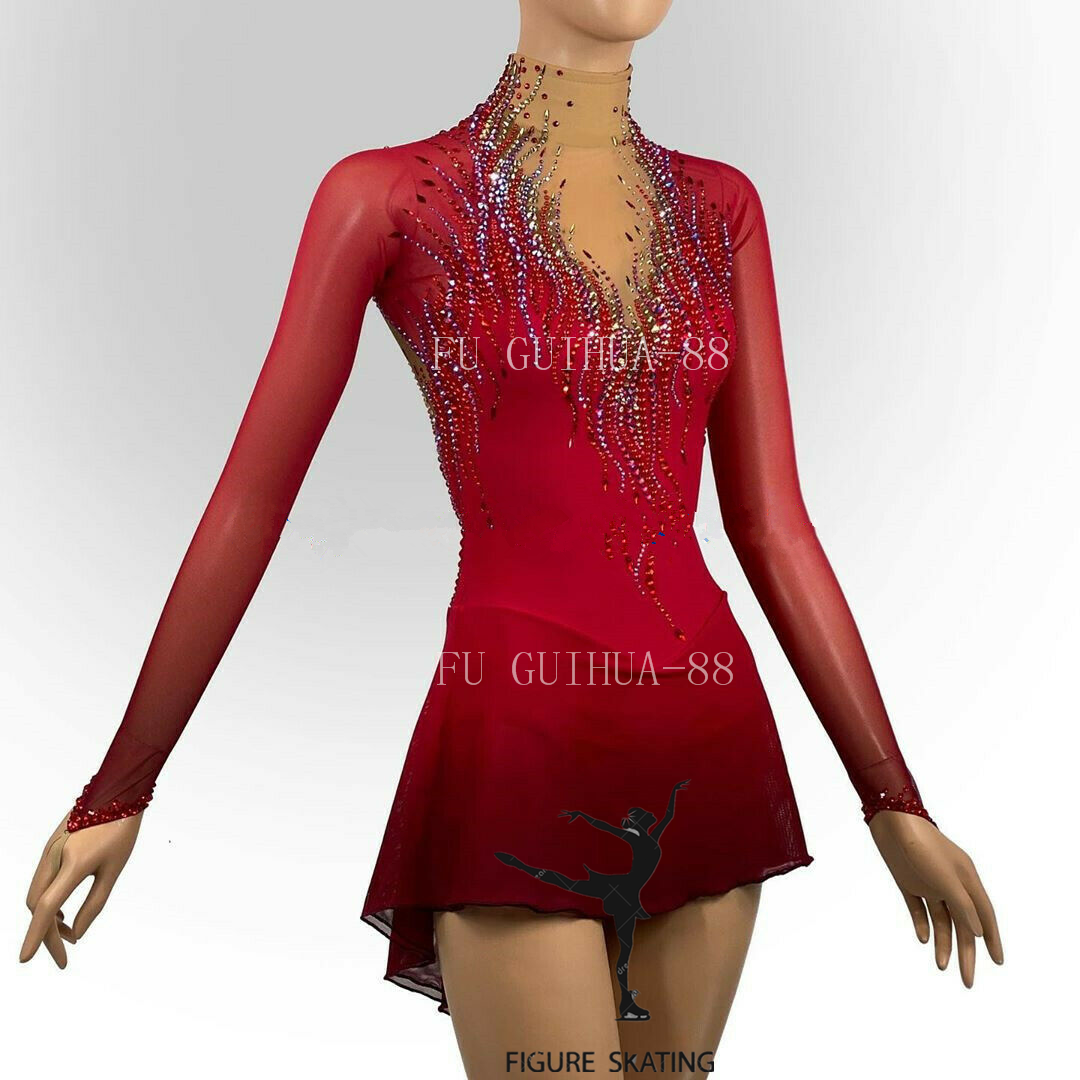 fitted lace wedding dress Figure Skating Dress #SD213 – Skating Spirit main image 0