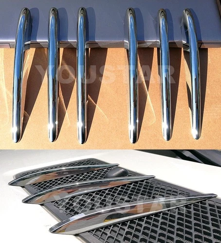 USA STOCK Set CHROME Hood Vent Grill Molding Fins for Mercedes M ML GL W164 X164