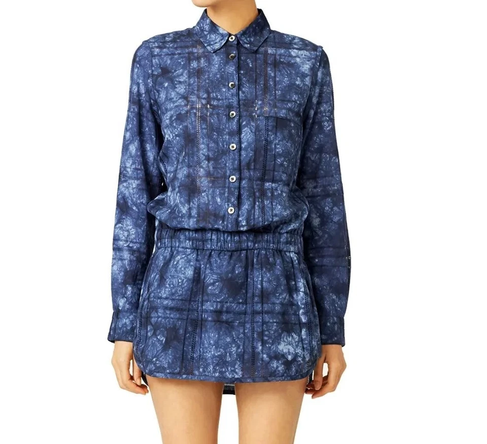 NUEVO Thakoon Azul Mameluco Mono Vestido Azul País Denim Estampado Talla 6 Nuevo Con Etiquetas Foto 2 de 4