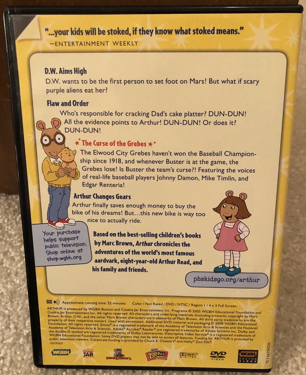 PBS KIDS Arthur The Curse of the Grebes DVD 2008 Boston Red