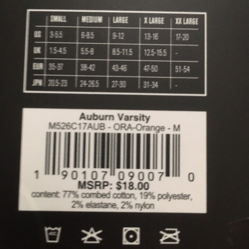 Auburn Tigers Men’s Basketball Stance Socks 6-8.5 New - Picture 2 of 3