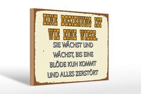 Holzschild Spruch 30X20 Cm Eine Beziehung Wie Eine Wiese Deko Schild Wooden Sign