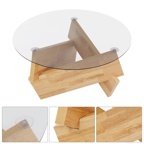 16.1'' H Round Modern SideTable Side Table with Tempered Glass Top End Table ? - Picture 11 of 22