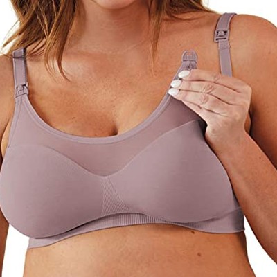Bravado Designs mesh neckline Seamless Sheer Nursing Dawn Bra M -New Read!