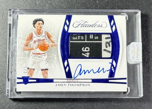 1/3 JSY# 1/1 2023-24 Panini Flawless Amen Thompson Tag Patch Auto RC Rookie RPA