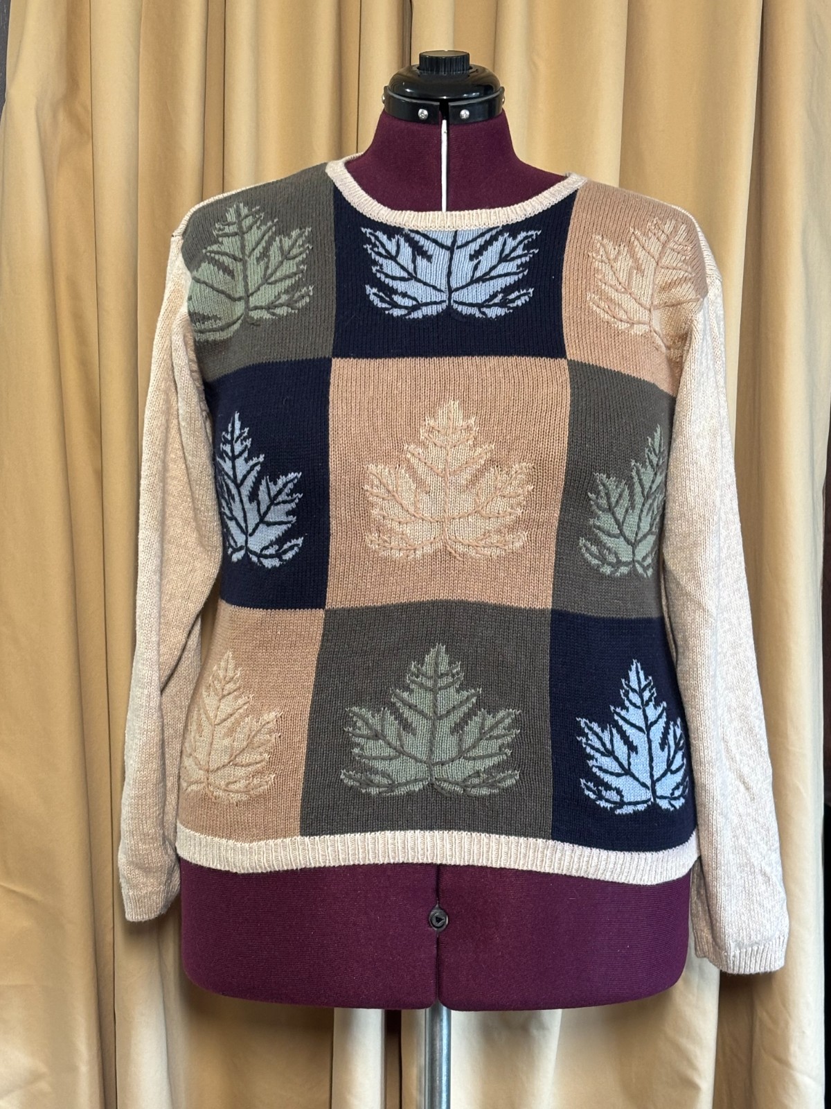 DRESSBARN - Fall Inspired - patchwork sweater - s… - image 1