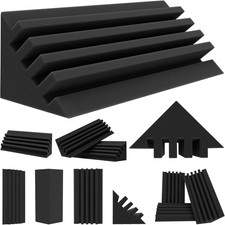 Bass Traps 12 Pack 4X4X12 Inch Dense Thick Acoustic Foam Corner Sound Absorbing