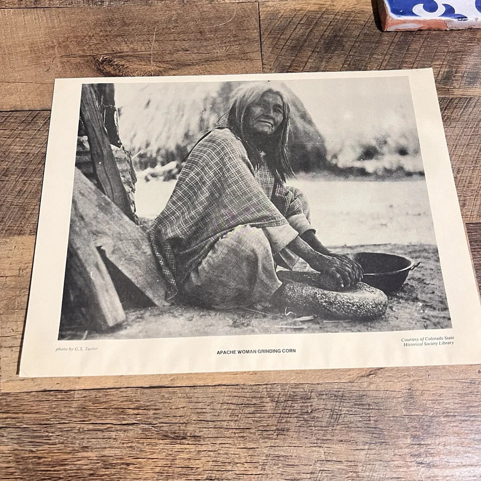 G.s Taylor Apache Woman Grinding Corn Print - Image 2 of 4
