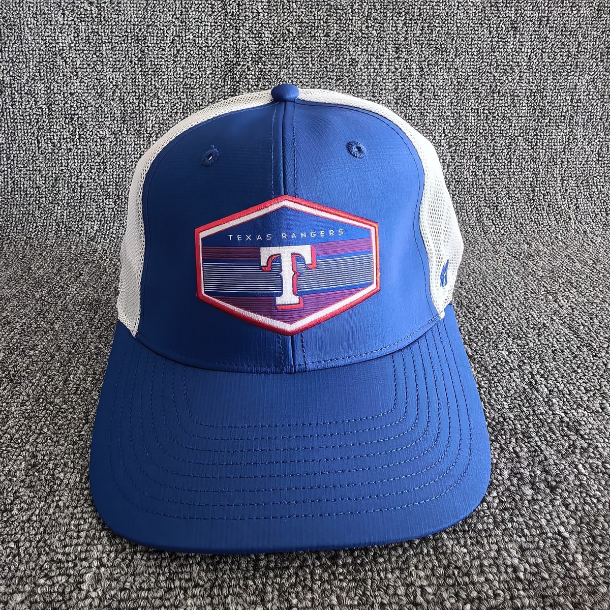 Texas Rangers 47 Brand Trucker Hat Blue White Mesh Snapback Cap E943