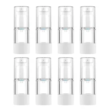 Longway 0.5Oz 15Ml Clear Airless Cosmetic Cream Pump Bottle Travel Size Dispense