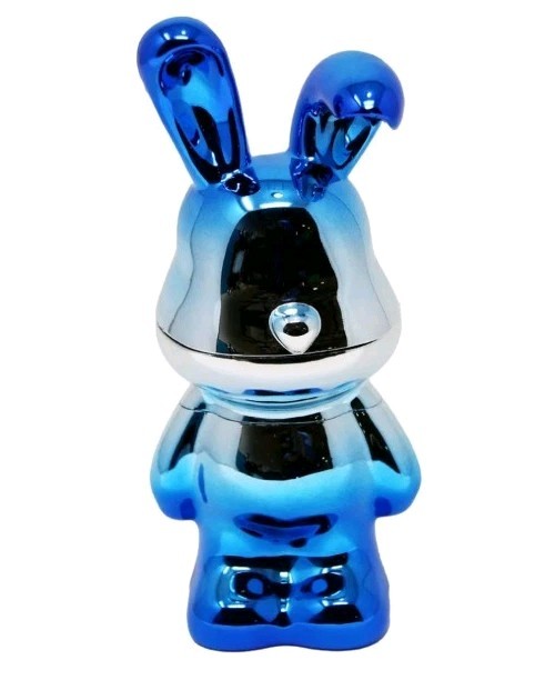 Bunny Collectible Tobacco Herb Grinder Blue/ Silver Cute Design New. 7" Tall.