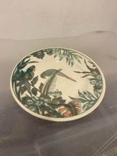 Vintage EIT England tropical design with two parrots Hand painted Floral plate