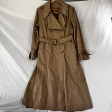 Vintage Trench Coat Women Medium Beige Fox Run By Little Foxes Int'l Yugoslavia