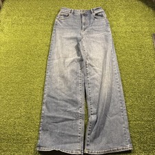 Well Worn Women's Wide Leg High Rise Jeans, Color Blue Size 4/27 31.5 Inseam