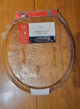 Mainstays Round Molded Wood Toilet Seat Chrome Plated Hinges Easy Installation