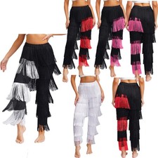Womens Costume Tango Fringe Pants Hip Hop Trousers Swing Dance Practice Latin