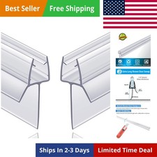 2-Pack Frameless Shower Door Bottom Seal with Long Sweep for Glass Doors St...