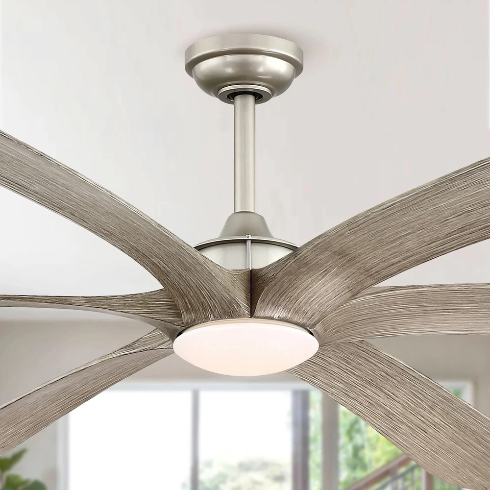 72-inch Driftwood 6-Blade Large DC Ceiling Fan with Light - Image 2 of 4