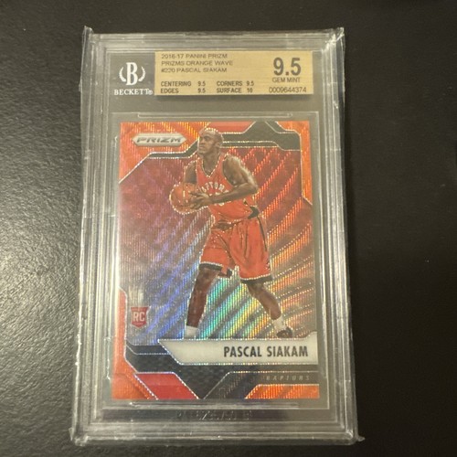Pascal Siakam BGS 9.5 2016-17 Panini Prizm /25 Orange Wave RC Gem MT Pacers