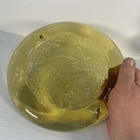 Vintage Blenko Amber Glass Zodiac Suncatcher Wall Hanging Aquarius 8.25"