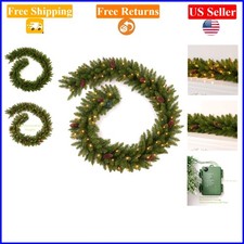 9FT Pre-lit Christmas Garland with 70 LED Lights, Battery Operated, Indoor/Ou...
