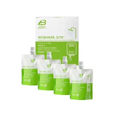 ACQUABREVETTI ACQUASIL 2/15 PC100 Ricariche MiniDOS Anticalcare ( 1 pezzo uguale a 4 x 250 GR)