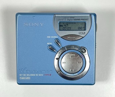 Sony MZ-N510 Walkman Blue Type-S NET MD MiniDIsc Recorder/Player | Tested