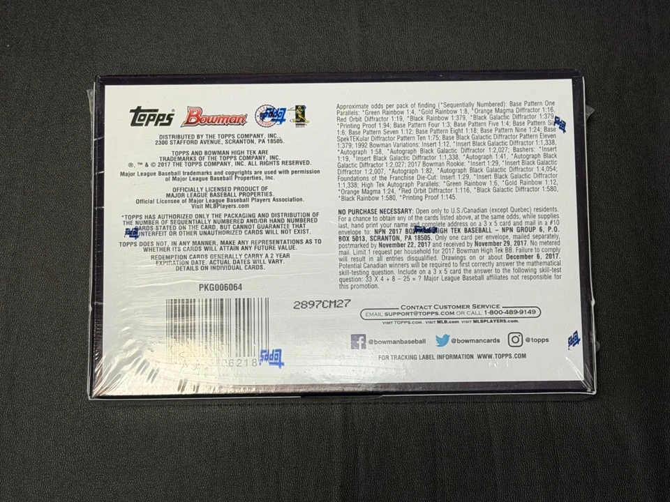 2017 Bowman High Tek Baseball Hobby Box-Factory Sealed - Image 2 of 2