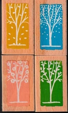 2003 WHISPERS Sugarloaf Wood Mount Rubber Stamps~Four Seasons NEW