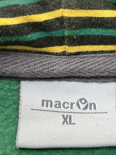 Northampton Saints Rugby Hoodie Macron Green Pullover Mens XL - Picture 7 of 8