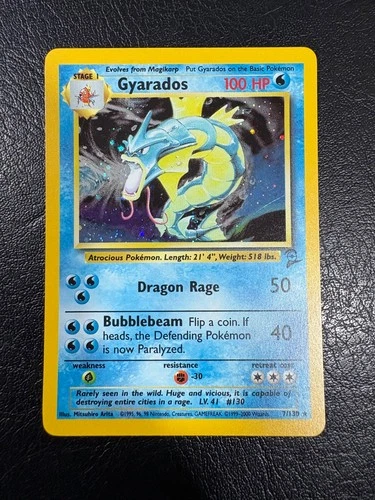Pokemon WOTC 2000 Base Set 2 Gyarados Rare Holo Vintage Pokemon Card NM