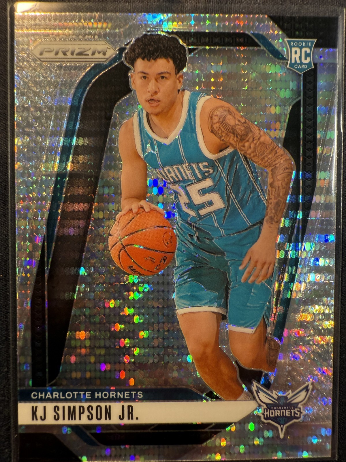 2024 Panini Prizm #247 Pulsar Prizm KJ Simpson Jr RC Charlotte Hornets Rookie
