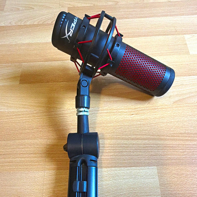 HyperX QuadCast Kondensatormikrofon, Kondensator, Schwarz/Rot