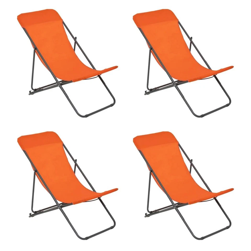 Lot de 4 Chiliennes "Setubal" 98cm Orange - Photo 1/4