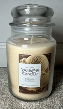 Yankee Candle French Vanilla 22oz Large Jar 150 Hours Burn Time 🔥