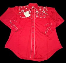 Rockmount Ranch Wear 6783 Size L Red With Aztec Geometric Pattern Western