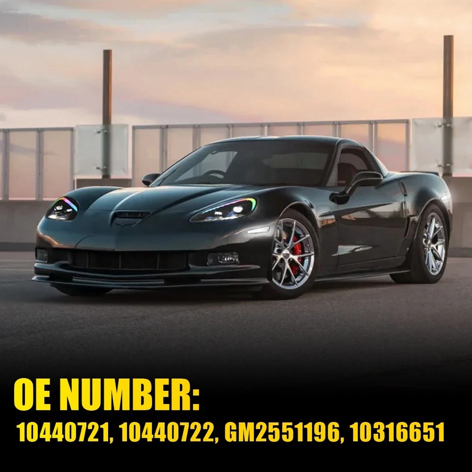 Luces blancas marcadoras LED laterales de 3 filas F&R 4X para Chevrolet Corvette C6 2005-2013 Foto 2 de 4