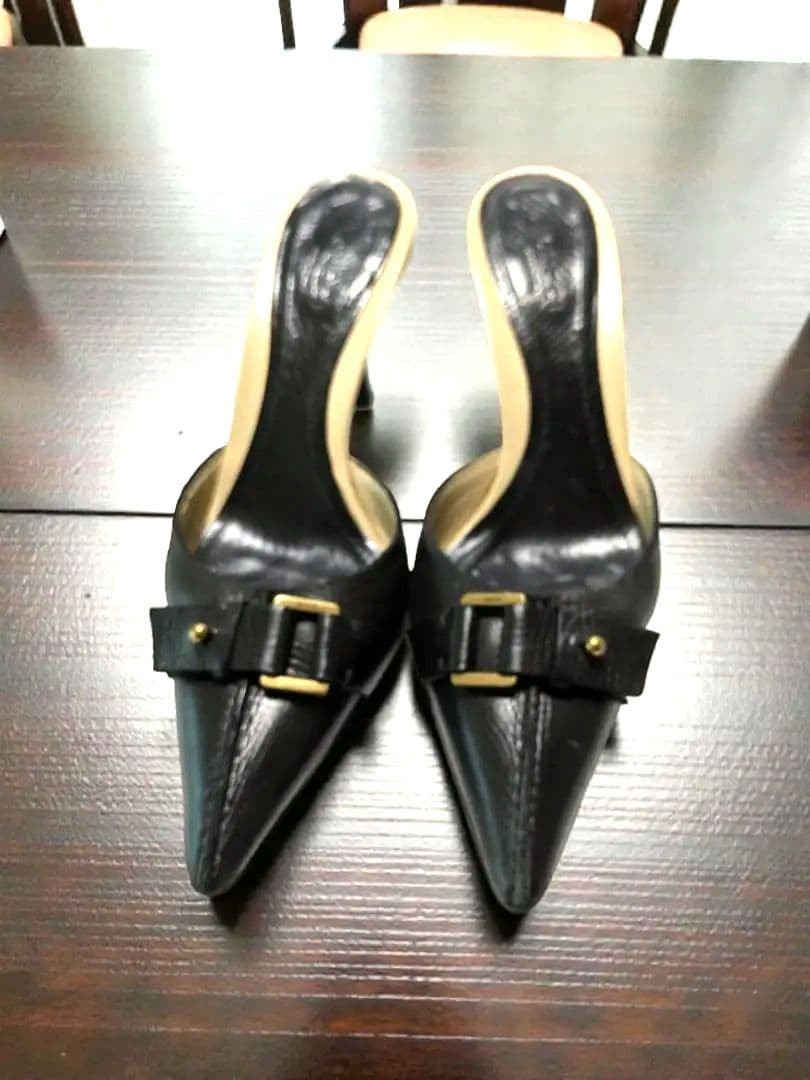 GUCCI Mules Sandals Heel Leather Black EU36.5/US6.5 116132c thumbnail 13