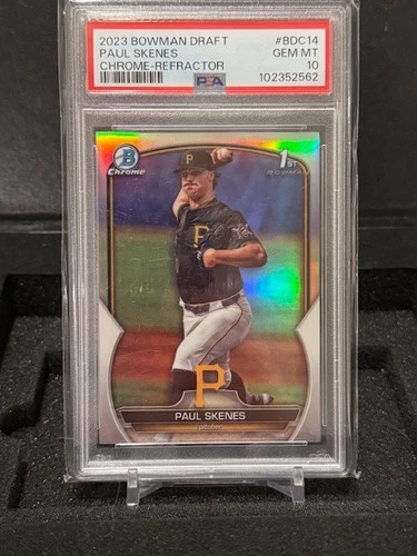New ListingPSA 10 PAUL SKENES 1st 2023 Bowman Chrome Draft REFRACTOR PIRATES RC GEM MINT