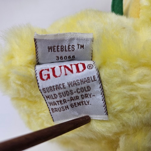 Vintage Gund Duck Plush Weebles 9" Holding Purple Flower New - Picture 12 of 13