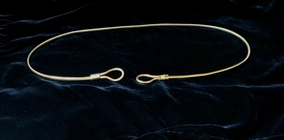 Винтажный золотистый металлический ремень 80-х ретро любовь узел масштабированный эластичный 29» женщин Y2K - Изображение 4 из 4