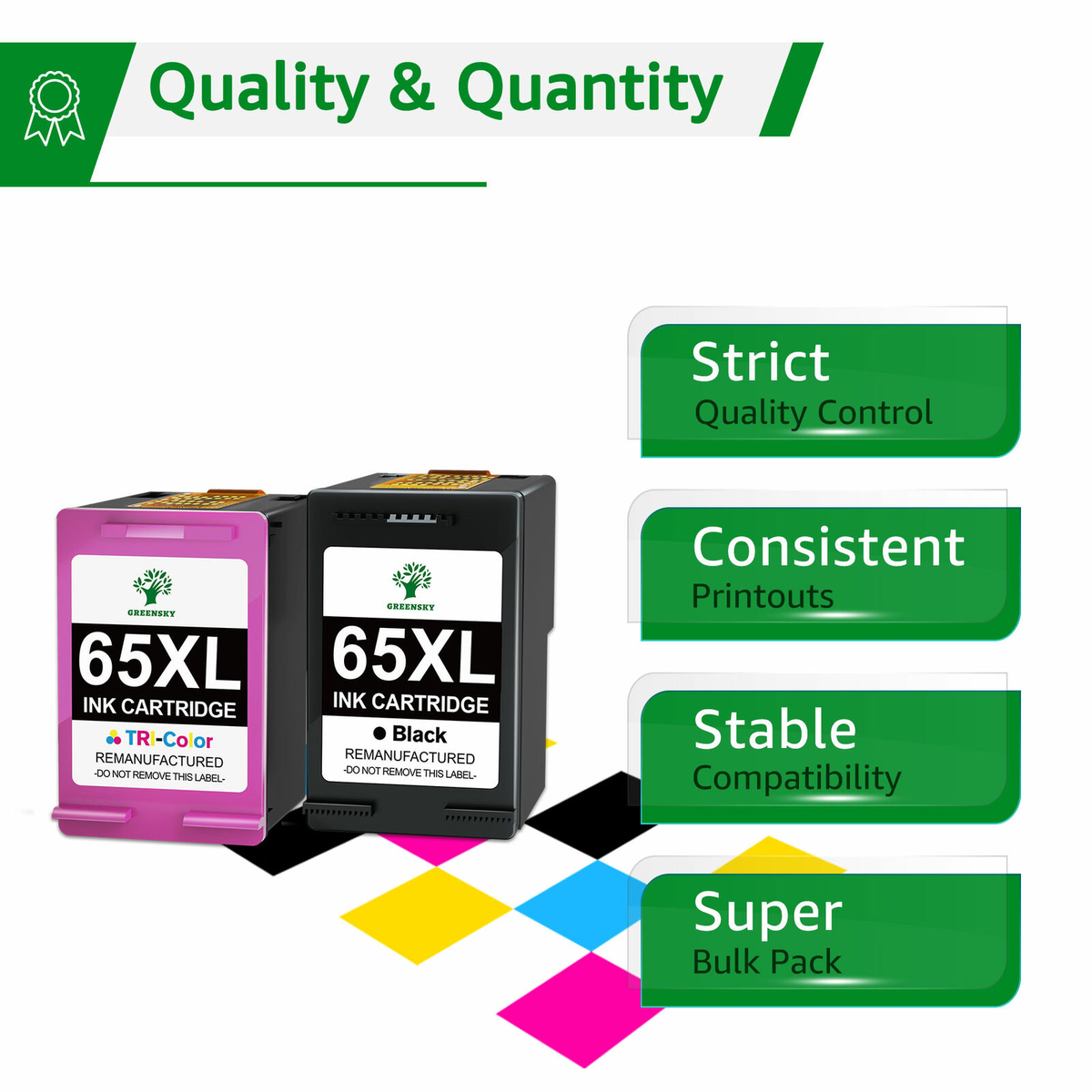 Botella Nitrogeno Cartucho De Tinta De Repuesto De Mayor Rendimiento Para HP 65XL HP65 65 XL Combo De Color Para Envy 5000 5055 5052 5014 5010 DeskJet 3755 3700 3772 3752 2622 2652 2655 2600 2600 26600 26652 Impresora Calculadora Hp